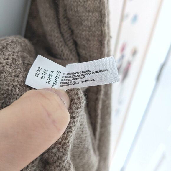 Gap wool blend cascade knit open front lagenlook vest neutral tone Small C1 - Picture 6 of 9